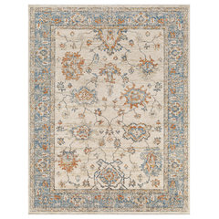 Hauteloom Arias Beige Blue Washable Area Rug