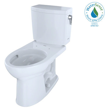 Toto Drake II 1G 2P Elong 1.0GPF Toilet and RH Trip Lever Colonial White