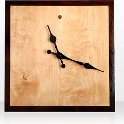 Square Maple and Walnut Wall Clock - Products