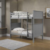 Linon Tilda Wood Twin over Twin Bunk Bed in Gray