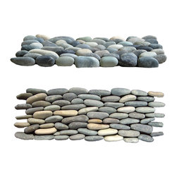 Mixed Gray Standing Pebble Tile - Products