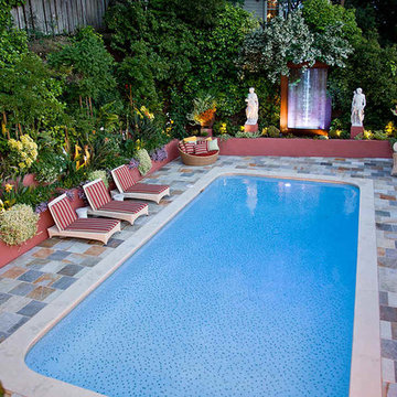 24k Gold Accented Glass Tiled Pool