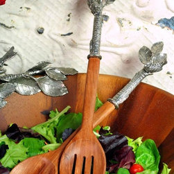 Chickadee Salad Serving Utensils - Serving And Salad Bowls