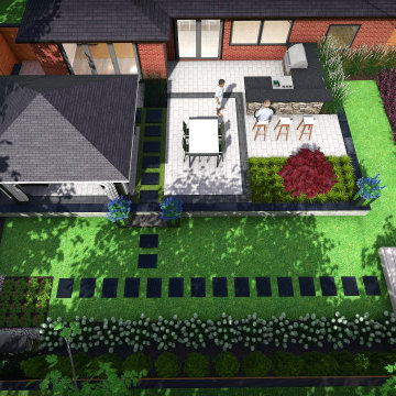 Etobicoke Backyard with Outdoor Kitchen
