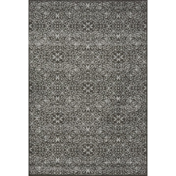 Weave & Wander Azeri Iv Geometric Floral Rug, Gray, 7'10"x11'