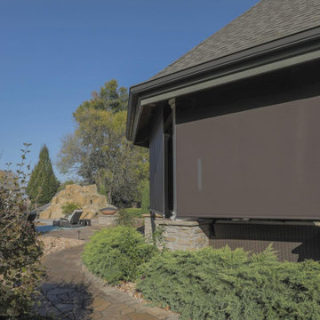 Outdoor Roller Shade with Cable Track System