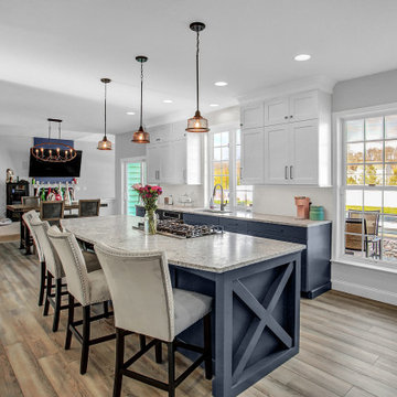 Blue & White Transitional Kitchen Remodel