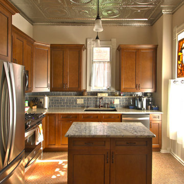 Period-inspired Kitchen with Tin Ceiling in Whittier