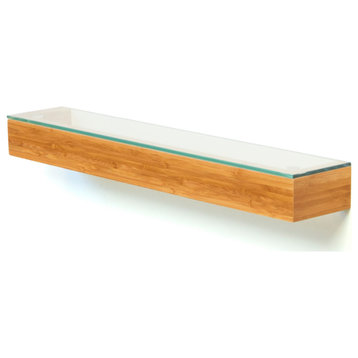 Bamboo Slim Glass Wall Shelf | Wireworks