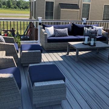 Ashburn VA Trex Deck and Paver Patio with Retaining Wall