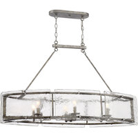 Fortress Island Chandelier, Mottled Silver