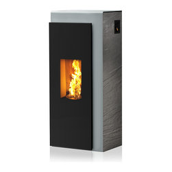 Po&ecirc;le &agrave; granul&eacute;s - Rika "KAPO" - Corps argent et ardoise noire - Freestanding Stoves