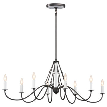 Kichler 52457 Freesia 8 Light 45"W Taper Candle Chandelier - Anvil Iron
