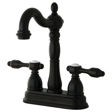 Oil Rubbed Bronze Tudor Tudor 4" Center Bar Faucet KB1495TAL