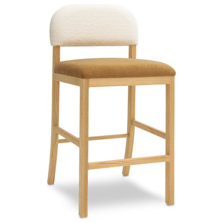 Calla Cognac Performance Velvet Counter Stool