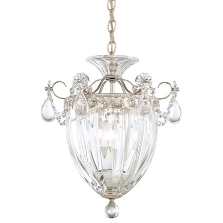 Bagatelle 3-Light Pendant, Antique Silver, Clear Heritage Crystal