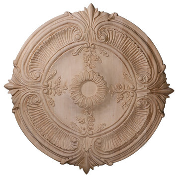 16"OD x 1 1/8"P Carved Acanthus Leaf Ceiling Medallion, Cherry
