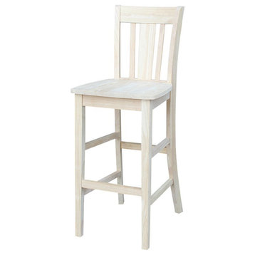 San Remo Natural Wood Bar Height Stool - 30" Seat Height