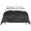 Society6 Black and White Splatter Theme Comforter, Queen, 88x88