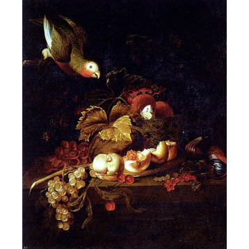 Jakob Bogdany Still Life Of Grapes A Halved Peach And Cherries Wall Decal