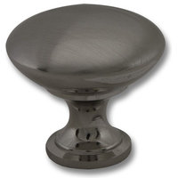 1.25" Cast Metal Traditional Mushroom Knob, Brushed Nickel