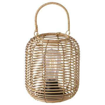 Cordless Wicker LED Table Lamp