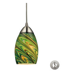 ELK Lighting - ELK Lighting Mini Vortex 1-Light Mini Pendant - 10089/1EVG-LA - Pendant Lighting
