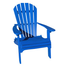 Phat Tommy Folding Recycled Poly Adirondack Patio Chair, Marina Blue