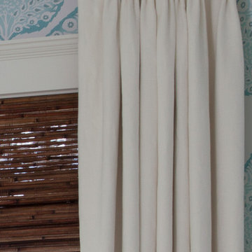 Master Bedroom - French Pleats and Bamboo Rods