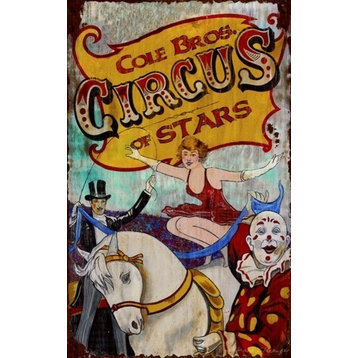 Red Horse Circus Rider Sign, 20x32