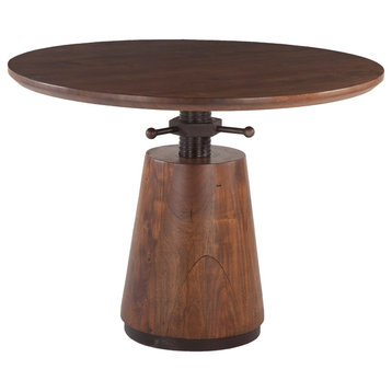 Amici 40-Inch Round Adjustable Acacia Wood Dining Table