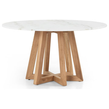 Creston Dining Table 55"-White Marble