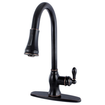 American Classic Single-Handle Pull-Down Sprayer Kitchen Faucet, Naples Bronze