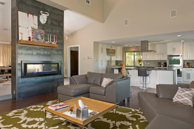 Living room - contemporary living room idea in Austin