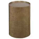 Uttermost - Uttermost Adrina Drum Accent Table - The Adrina Accent Table Features A Versatile Design In Cast Aluminum With A Heavily Textured Reeded Exterior Finished In A Beautiful Antique Gold.