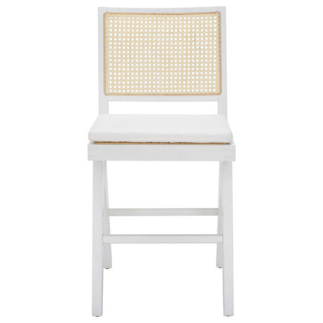 Safavieh Couture Colette Rattan Counter Stool, White/Natural