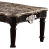 ACME Ernestine Marble Top Coffee Table with Carved in Black
