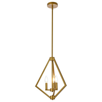 Irina 3 Lights Pendant In Brass