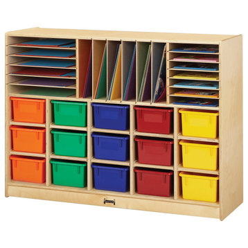 Jonti-Craft Sectional Cubbie-Tray Mobile Unit - with Colored Trays