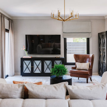 Contemporary Luxury Living Room with Fireplace