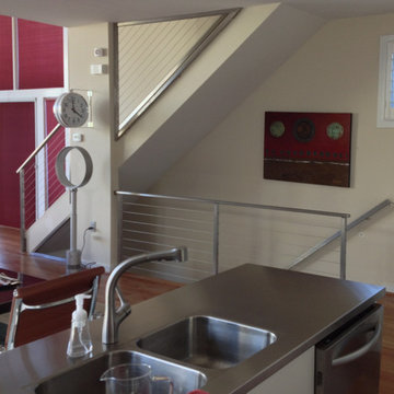 Stainless Steel Cable Railing - Rectangle Tube Top with Square Posts