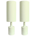 Urbanest - Magia Table Lamp, White, Set of 2 - This designer lamp has a glazed ceramic base and is fitted for an Uno lampshade.