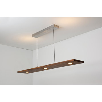 Cerno Vix LED Linear Pendant, Dark Stained Walnut, 3500k (Cool)