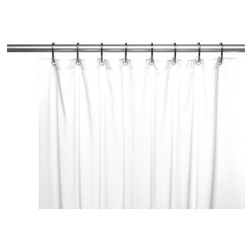 72"X72" 3 Gauge Vinyl Shower Curtain Liner With Metal Grommets And Magnets-White