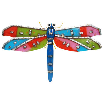 Dragonfly Wall Decor with Blue Tail