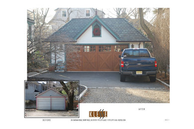 Garage - detached two-car garage idea in New York