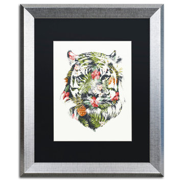 Robert Farkas 'Tropical Tiger' Art, Silver Frame, Black Mat, 20x16