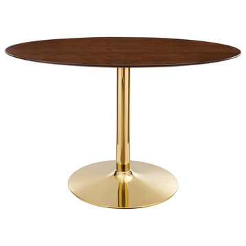 Verne 48 Oval Dining Table - Gold Walnut EEI-4751-GLD-WAL