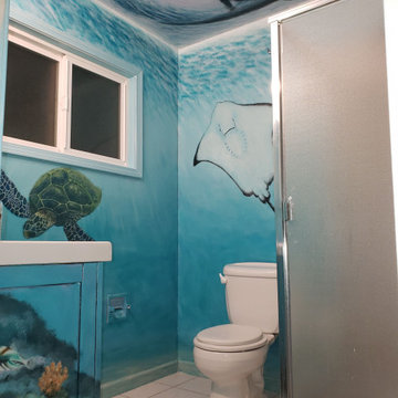 Underwater themed bathroom