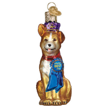 Old World Christmas World's Best Dog Blown Glass Holiday Ornament For Tree